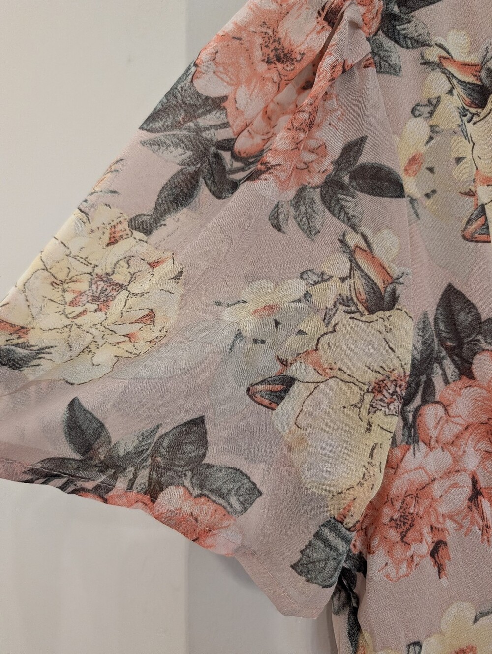 NWT Baltic Born Montaigne Maxi Dress Chiffon Pale Blush Floral Women's Large - Picture 10 of 14